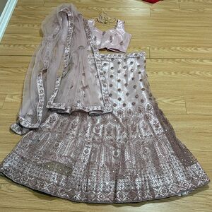 Elegant Embroidered Lehenga Set in Pink